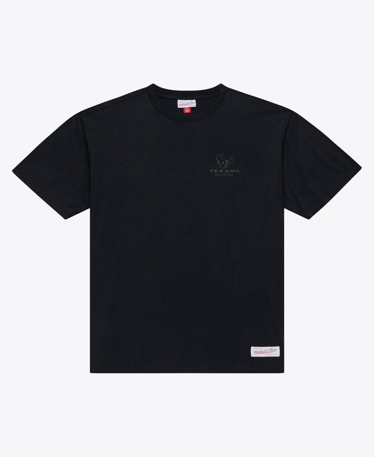 Мужская футболка Mitchell & Ness Mitchell Ness Black Houston Texans Core Essentials Micro Logo — фото 1