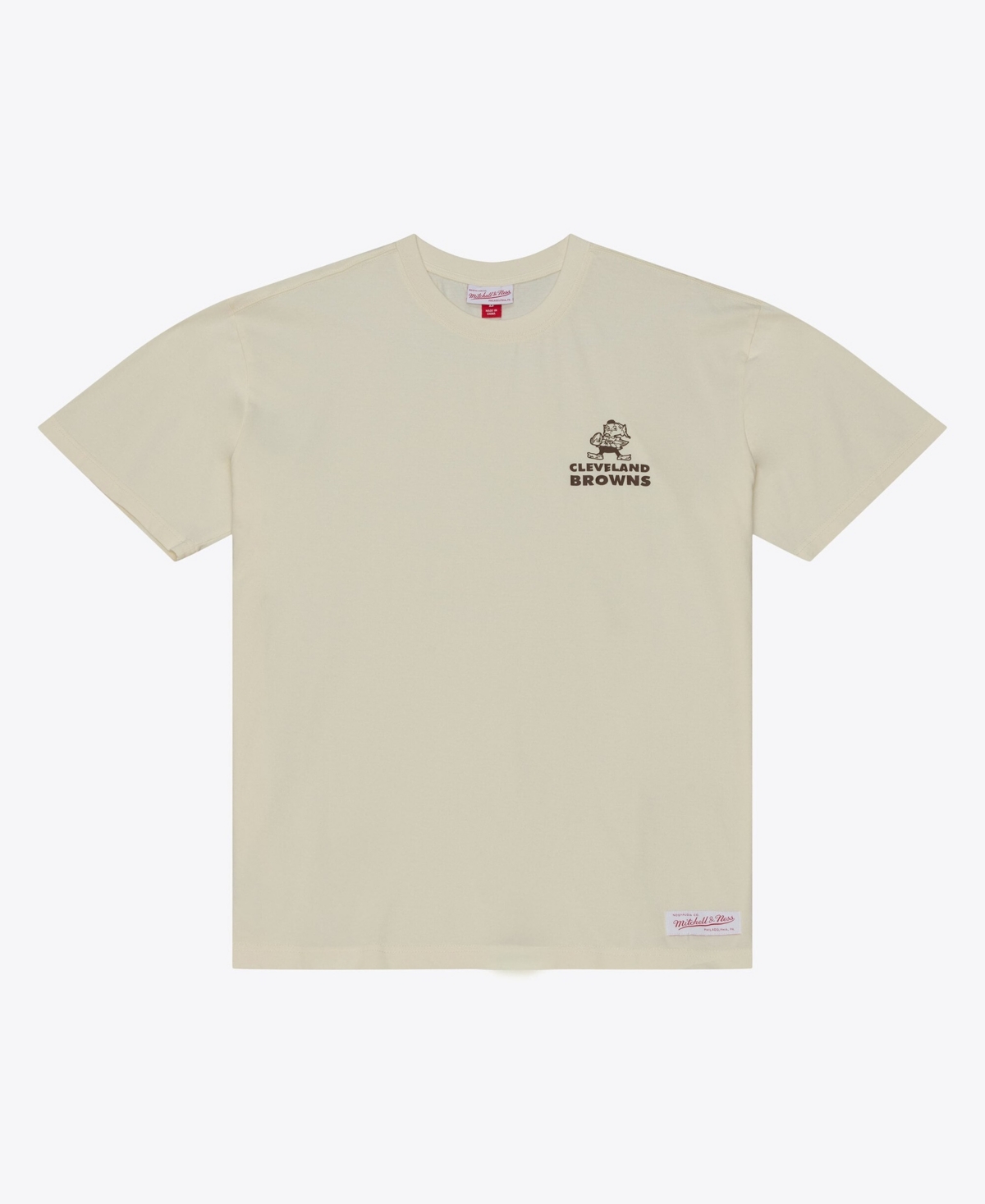 Mitchell & Ness Men's Mitchell Ness Cream Cleveland Browns Core Essentials Micro Logo T-Shirt - Cream