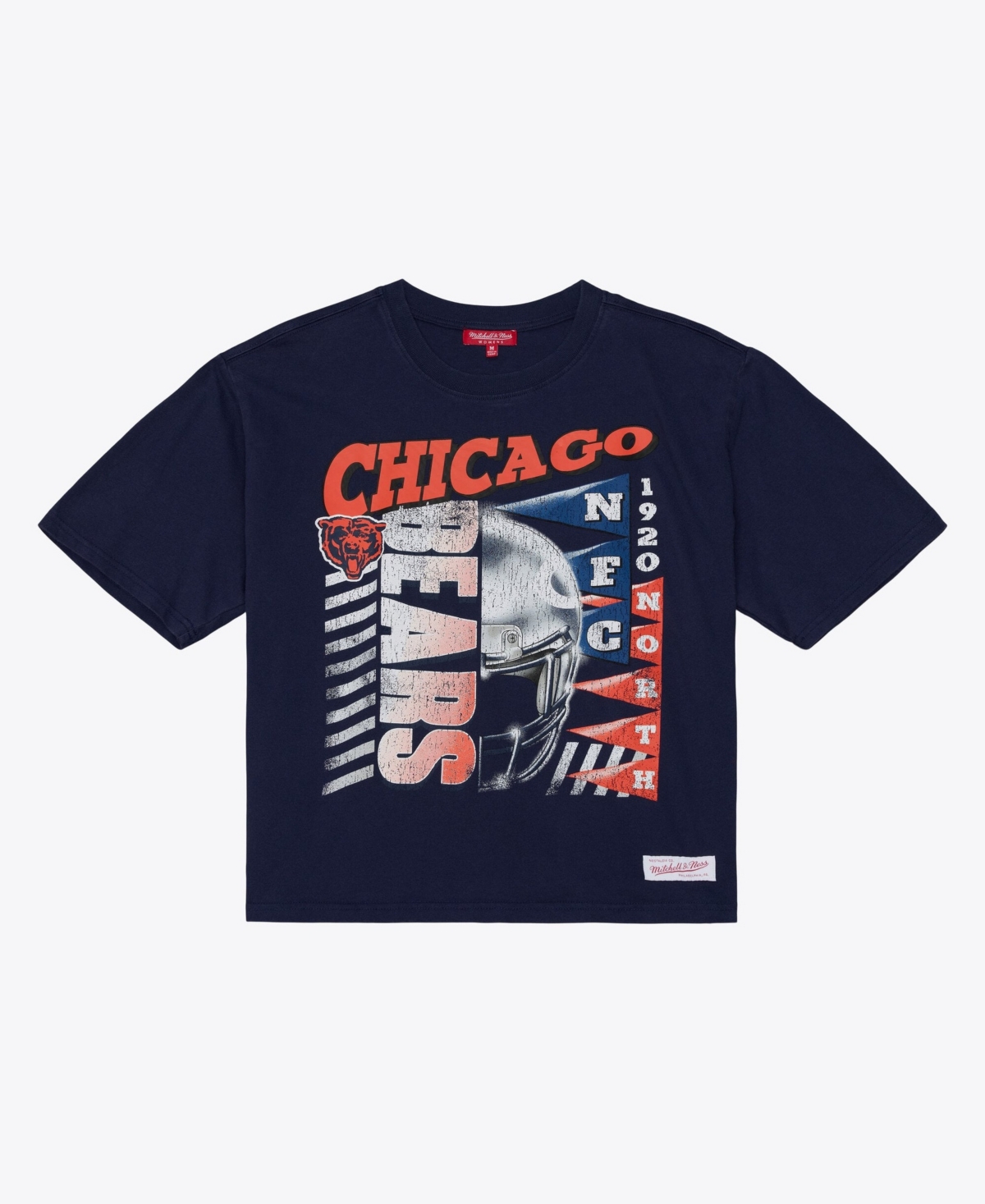 Mitchell & Ness Women's Navy Chicago Bears Street Graphic Boxy Cropped T-Shirt - Navy
