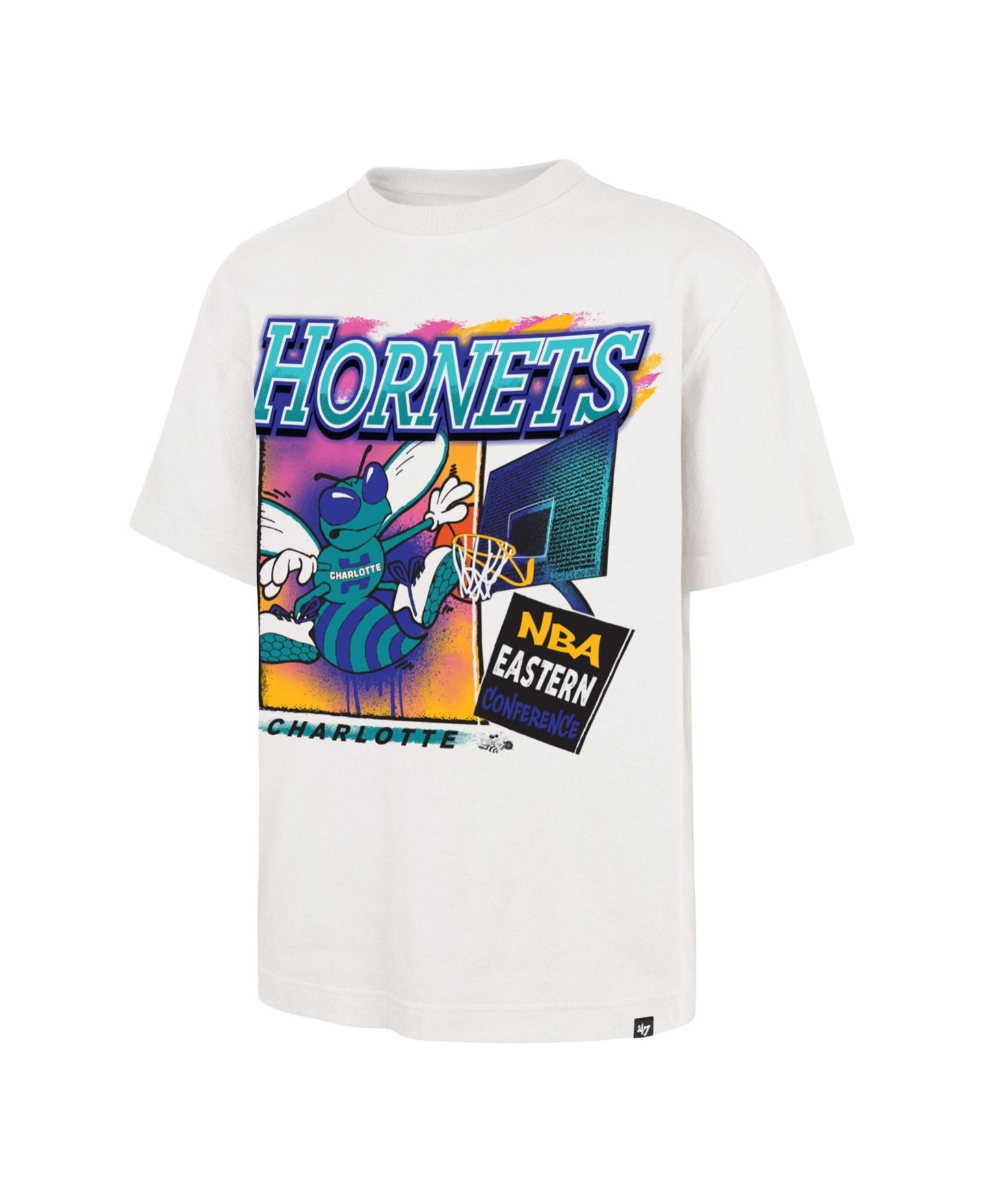 Мужская футболка '47 Brand Cream Charlotte Hornets City Paint Reed Foundation — фото 2