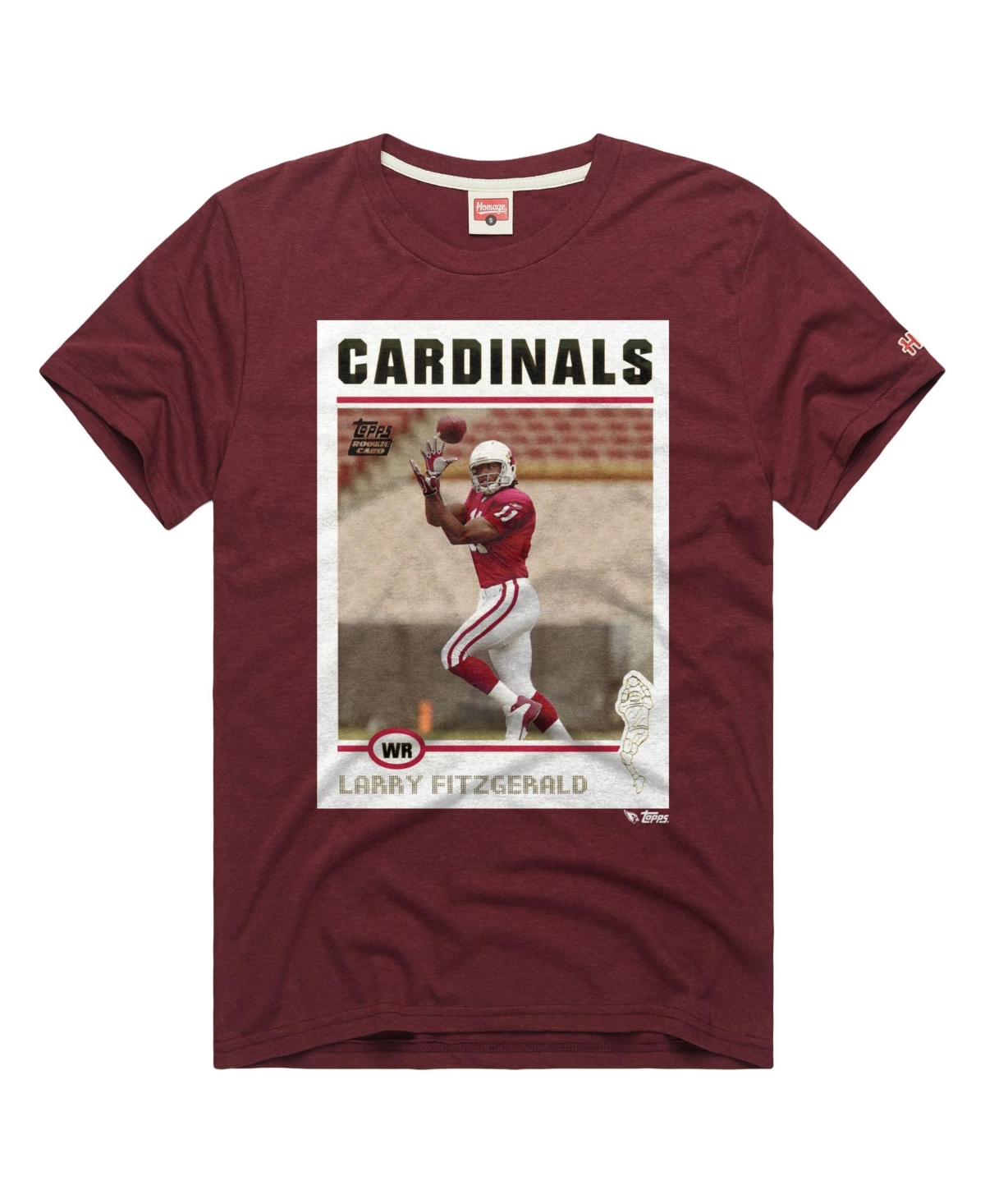 Homage Men's and Women's Larry Fitzgerald Cardinal Arizona Cardinals Nfl Topps Trading Card Tri-Blend T-Shirt - Cardinal