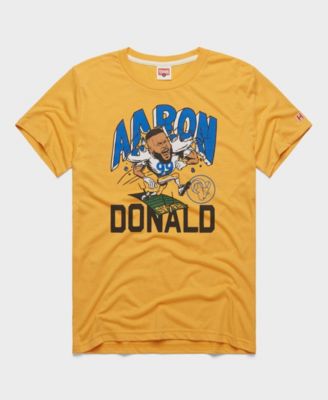 Men's and Women's Aaron Donald Gold Los Angeles Rams Caricature Player Graphic Tri-Blend T-Shirt