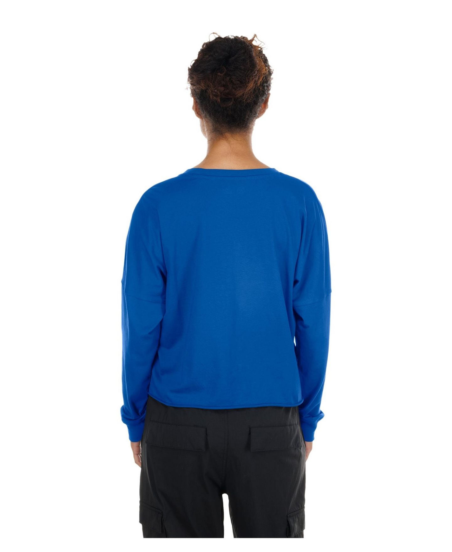 Женская футболка New Era Royal Denver Broncos Cropped Oversized Long-Sleeve — фото 2