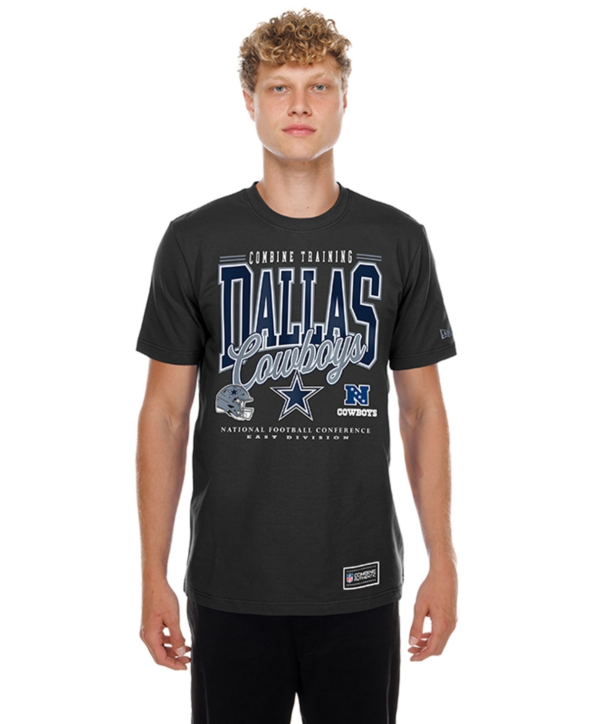 New Era Men's Black Dallas Cowboys Combine Authentic T-Shirt - Black