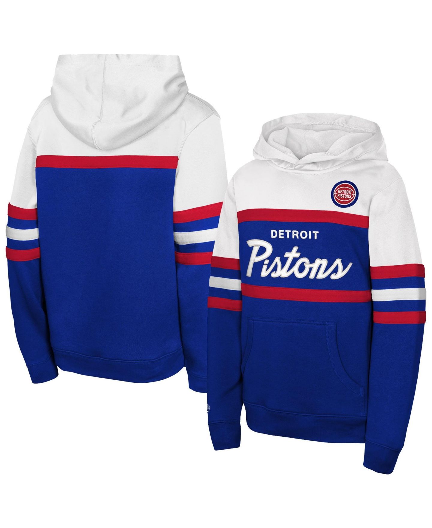 Детское худи Mitchell & Ness Mitchell Ness Royal/White Detroit Pistons Vintage Head Coach — фото 1