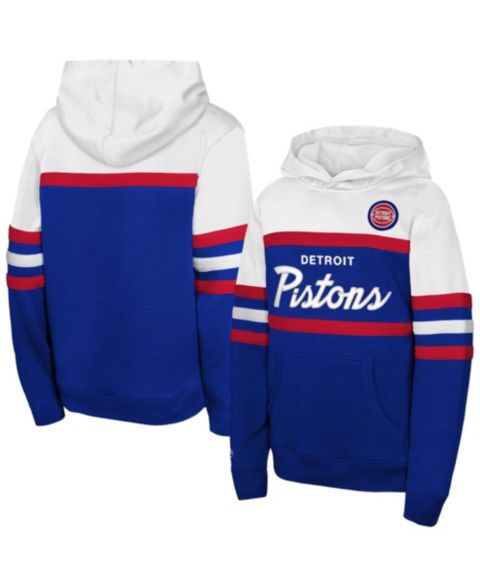 Детское худи Mitchell & Ness Mitchell Ness Royal/White Detroit Pistons Vintage Head Coach