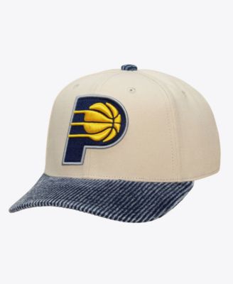 Men's Cream/Blue Indiana Pacers Washed Corduroy Pro Crown Snapback Hat