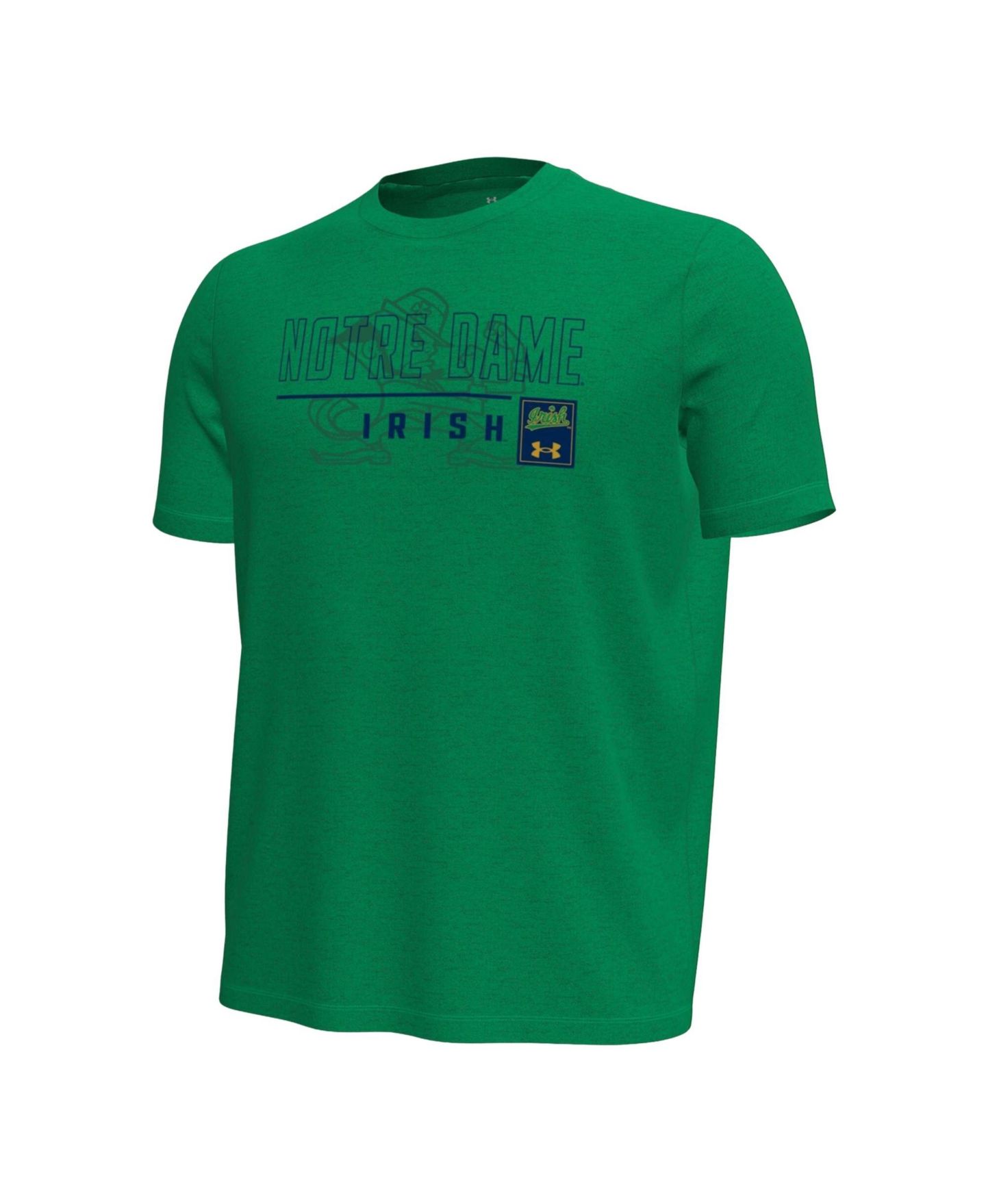 Мужская футболка Under Armour Green Notre Dame Fighting Irish Gameday Motion Heavyweight — фото 2