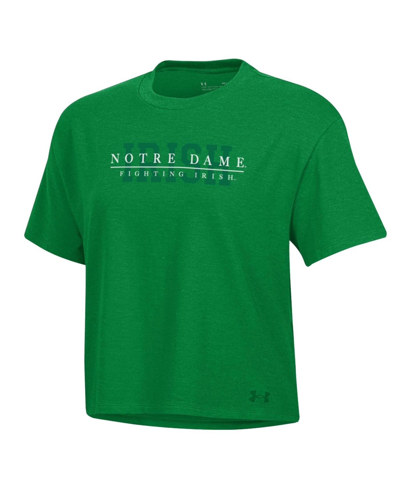 Женская футболка Under Armour Green Notre Dame Fighting Irish Boxy Icon — фото 2