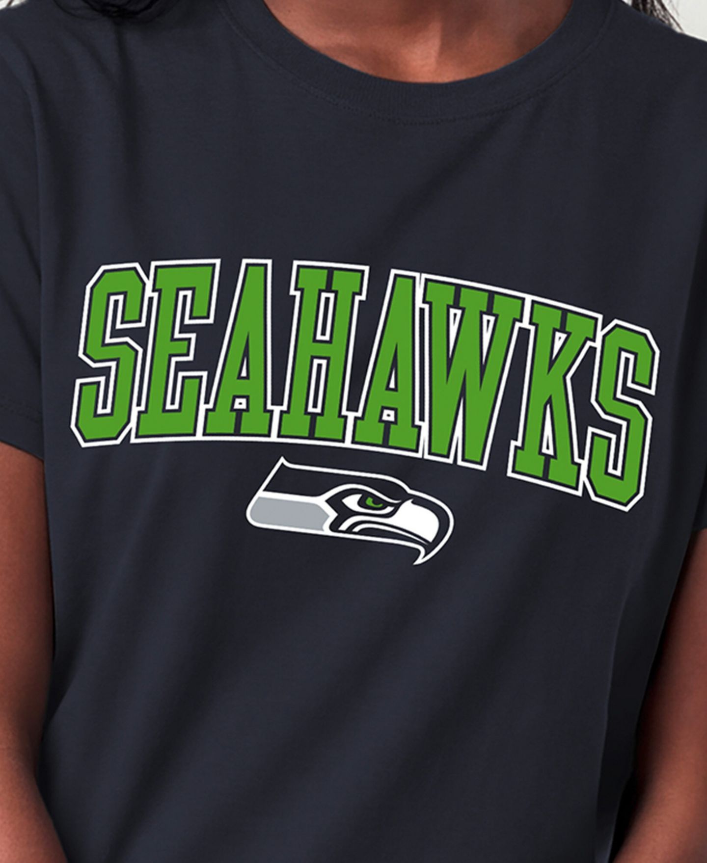 Женская футболка Champion College Navy Seattle Seahawks Arched Over Logo — фото 5