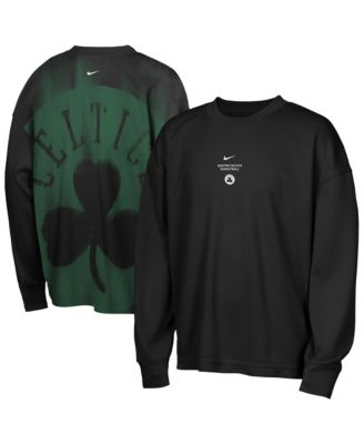 Big Boys' and Girls' Black Boston Celtics 2026 Standard Issue Pre-Game Performance Long-Sleeve T-Shirt