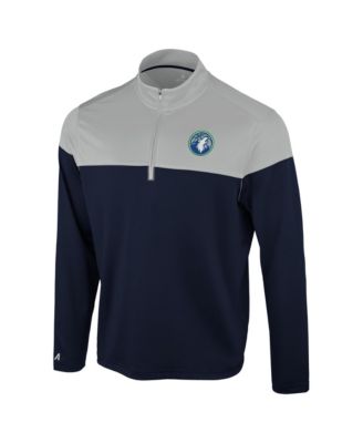 Men's Navy/Gray Minnesota Timberwolves Hinder Quarter-Zip Pullover
