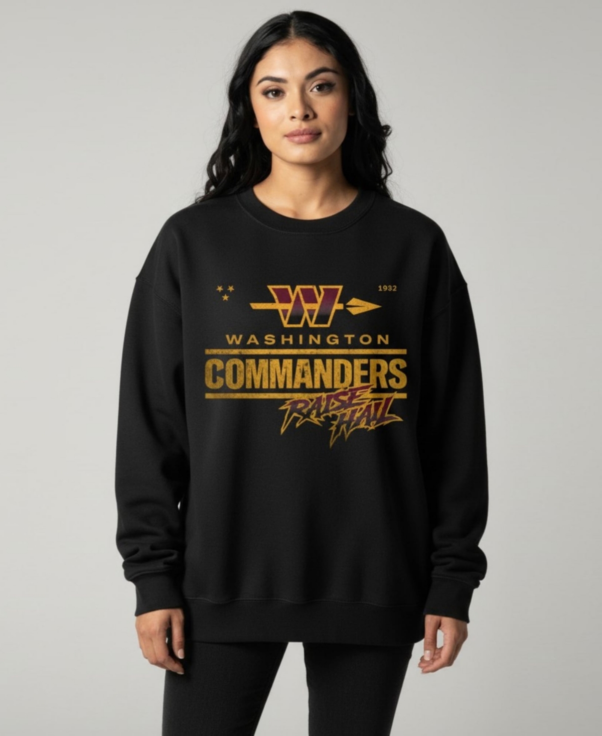 The Wild Collective Men's and Women's Black Washington Commanders Raise Hail Logo Sweatshirt - Black