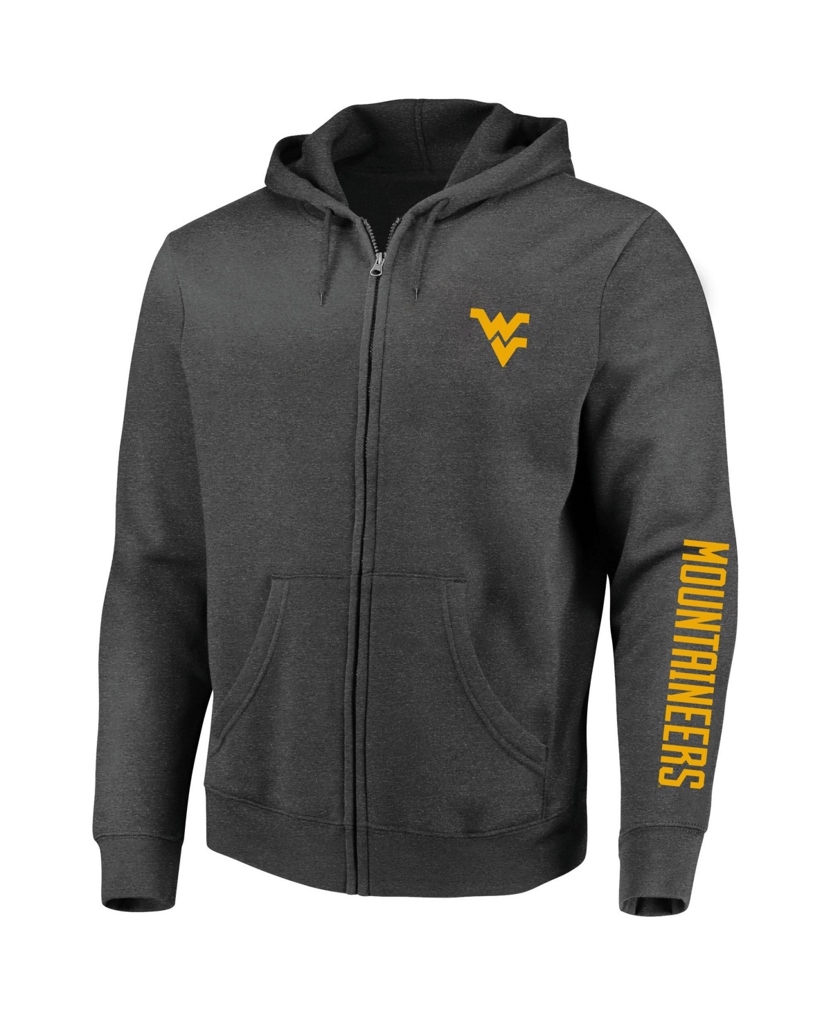 Profile Men's Heather Charcoal West Virginia Mountaineers Big Tall Full-Zip Hoodie - Heather Charcoal