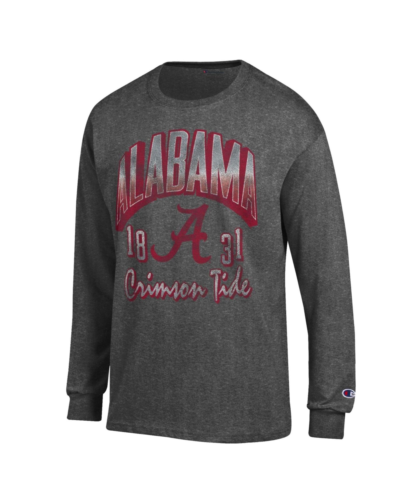 Мужская футболка Champion Heather Charcoal Alabama Crimson Tide Bold Long-Sleeve — фото 2