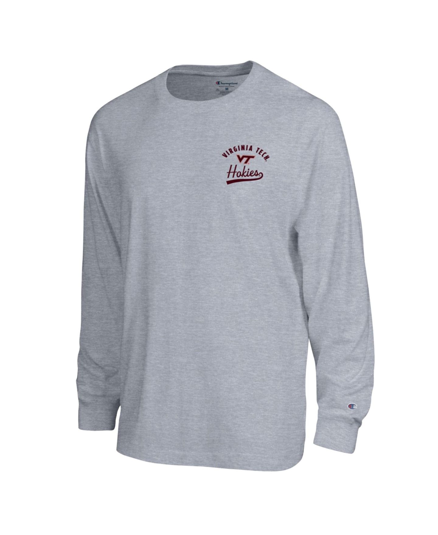 Мужская футболка Champion Heather Gray Virginia Tech Hokies Laminated All-Star Long-Sleeve — фото 2