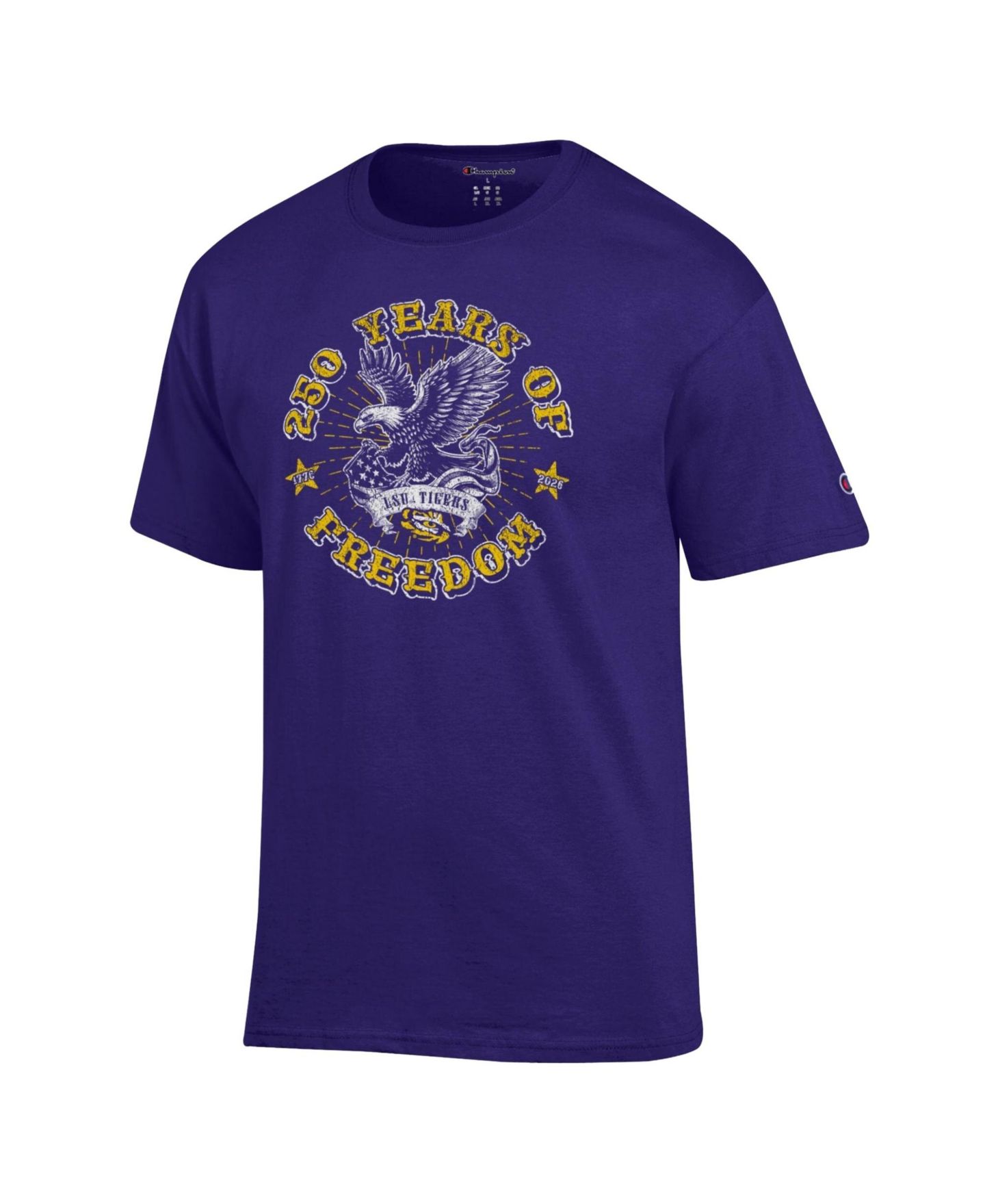 Мужская футболка Champion Purple LSU Tigers Americana 250 Years of Freedom Tonal — фото 2