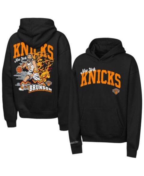 Детское худи Mitchell & Ness Jalen Brunson Black New York Knicks Fired Up