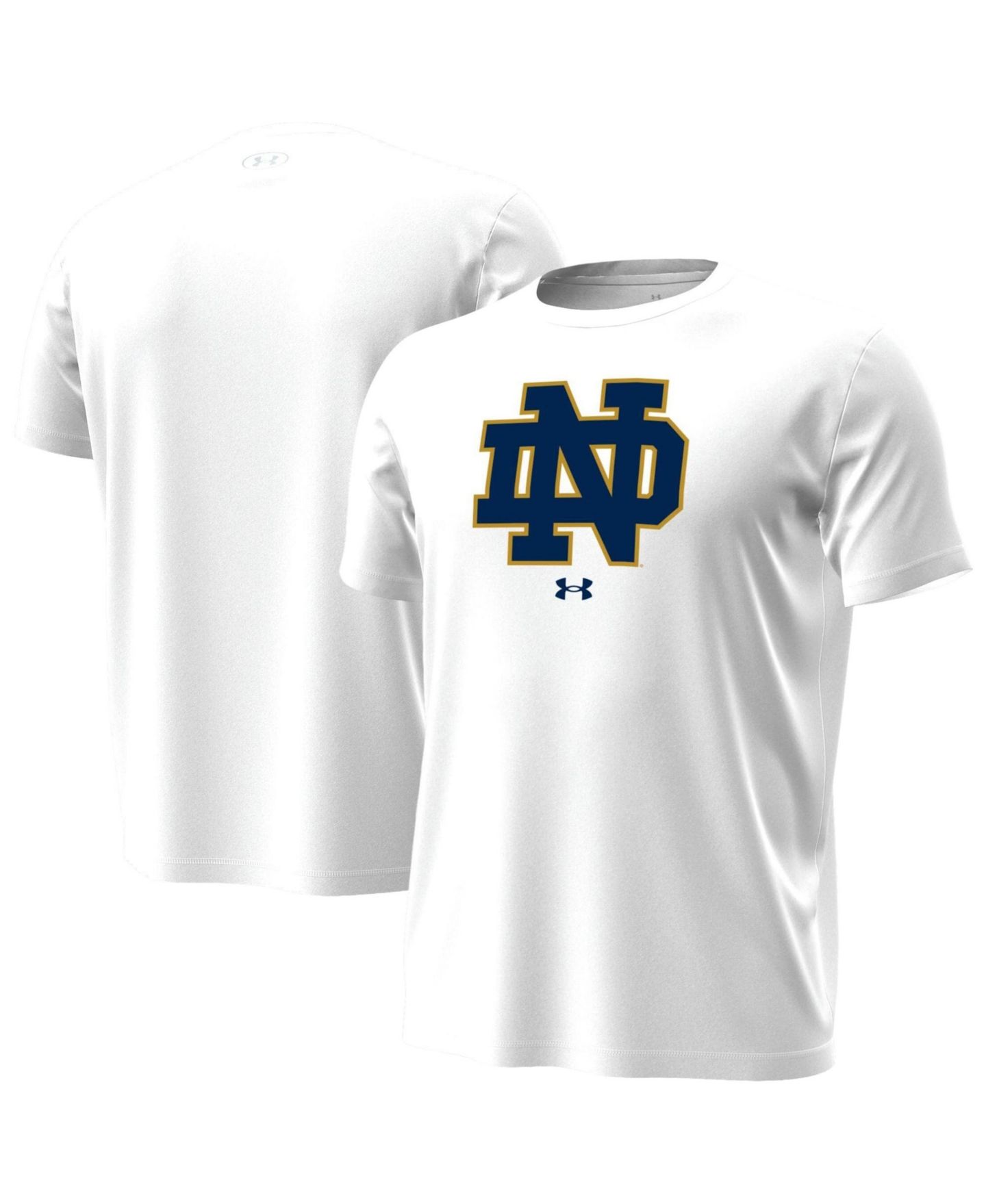 Мужская футболка Under Armour White Notre Dame Fighting Irish Primary Tech Stretch — фото 1