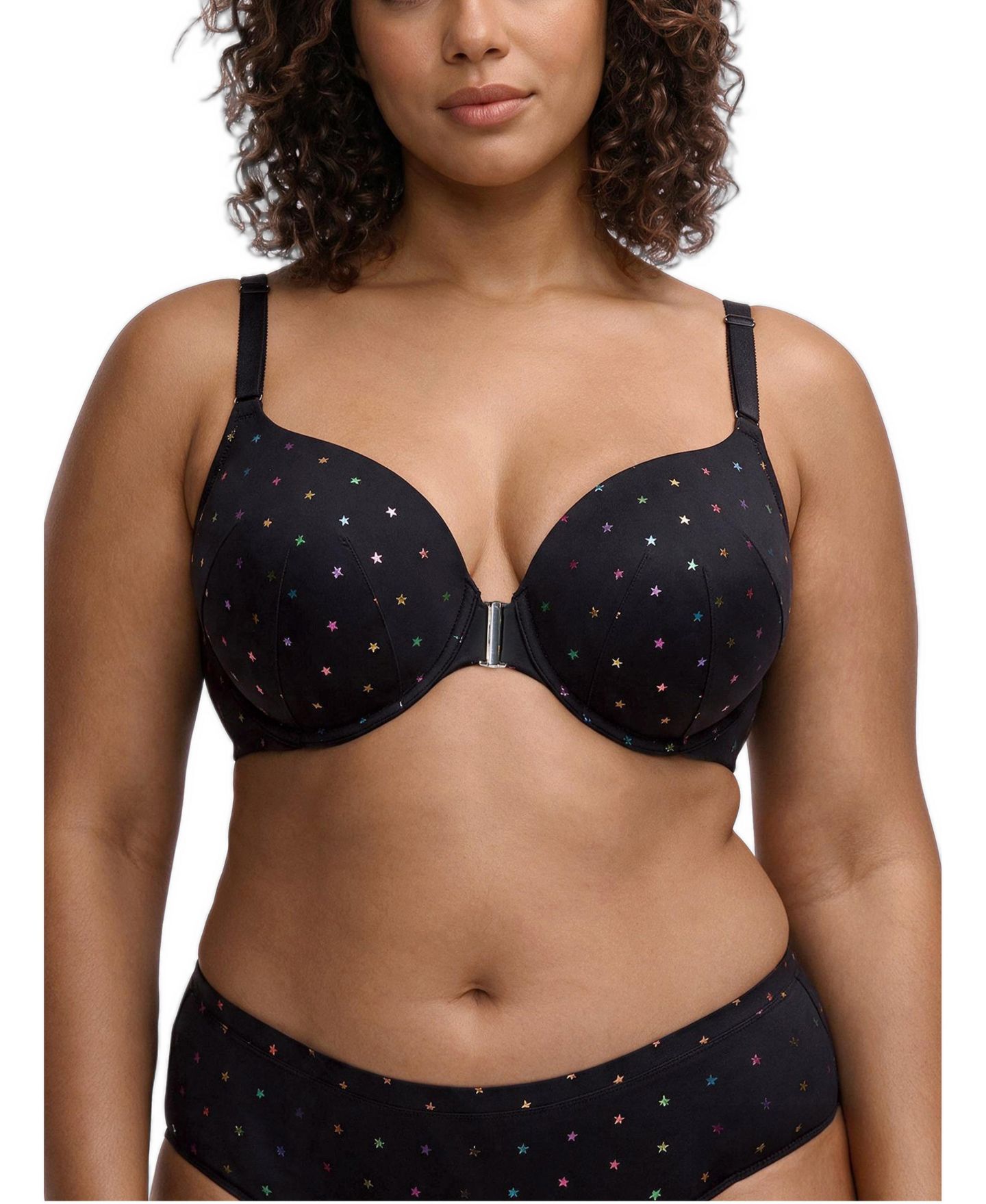 Бра Perfect, лёгкая чашка, на косточках, застёжка спереди — Torrid, цвет: Чёрный — фото 1