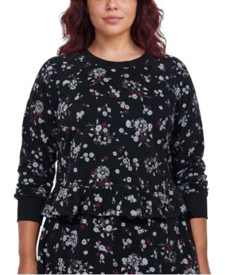 Plus Size LoveSick Cropped Ruffle-Hem Pullover