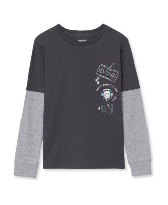 Boys' 4-20 Graphic Crewneck Long-Sleeve T-Shirt