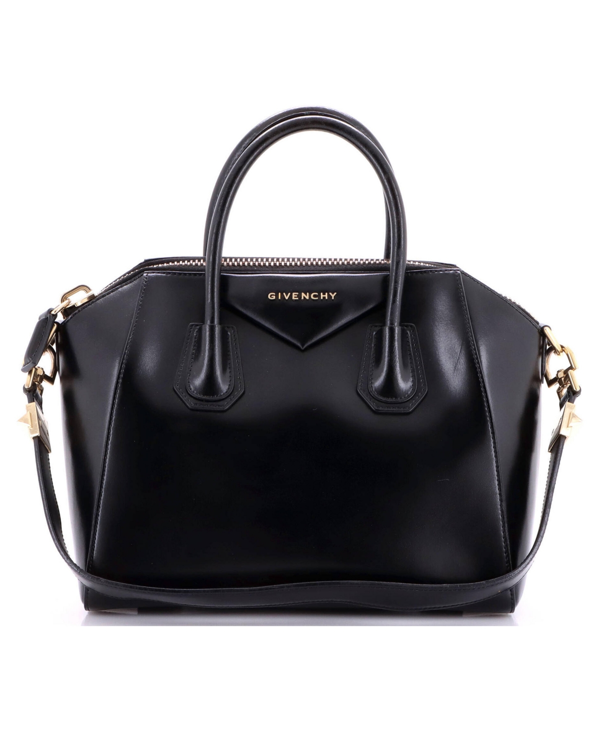 Pre-Owned Givenchy Small Antigona Bag Glazed Leather - Black