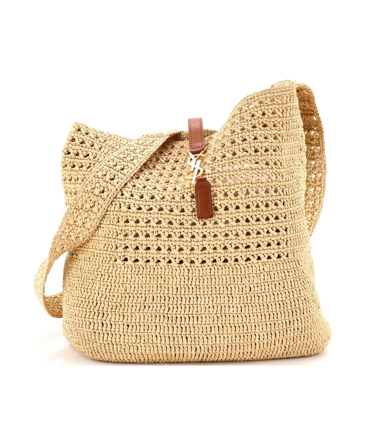 Pre-Owned Saint Laurent Classic Hobo Crochet Raffia - Natural