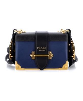 Small Cahier Crossbody Bag Leather and Saffiano Leather