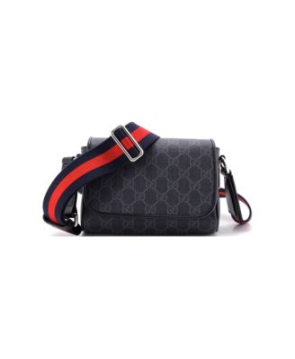 Super Mini Web Flap Messenger Bag GG Coated Canvas