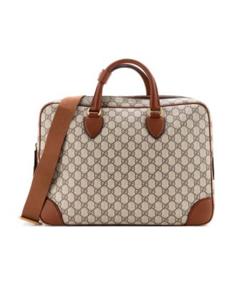 Medium Emblem Convertible Zip Around Briefcase GG Coated Canvas