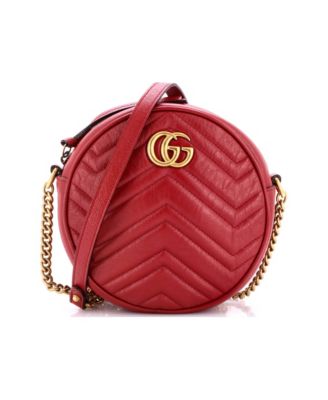 Mini GG Marmont Round Shoulder Bag Matelasse Leather
