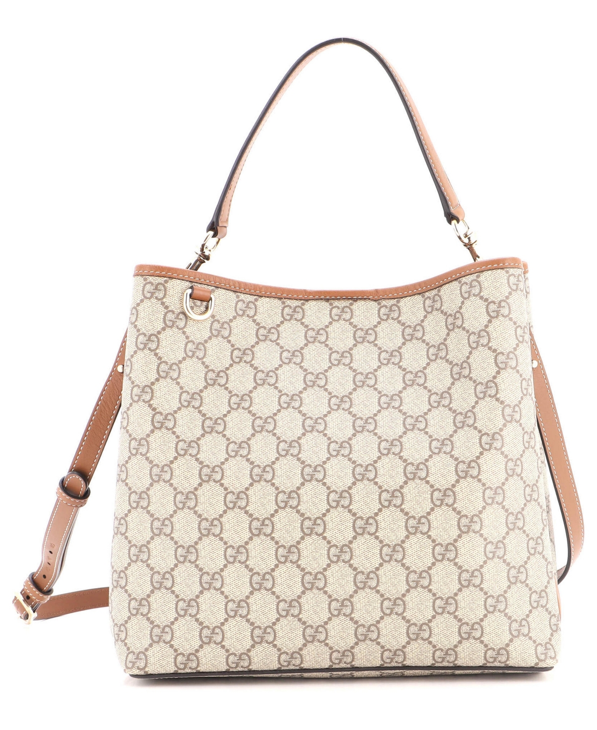 Pre-Owned Gucci Medium Gg Emblem Bucket Bag Gg Coated Canvas - Brown
