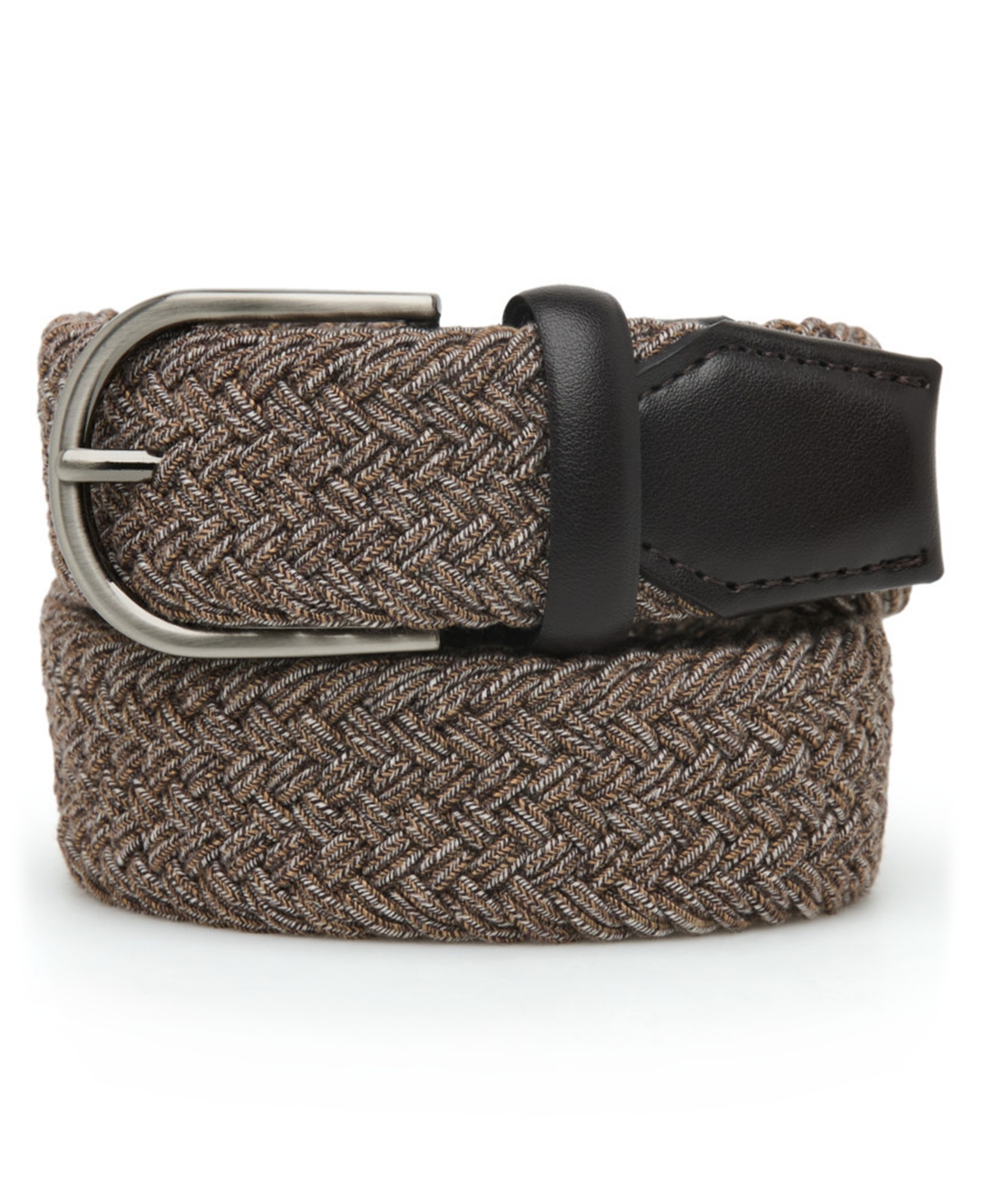 Perry Ellis Portfolio Men's Stretch Woven Belt - Brown