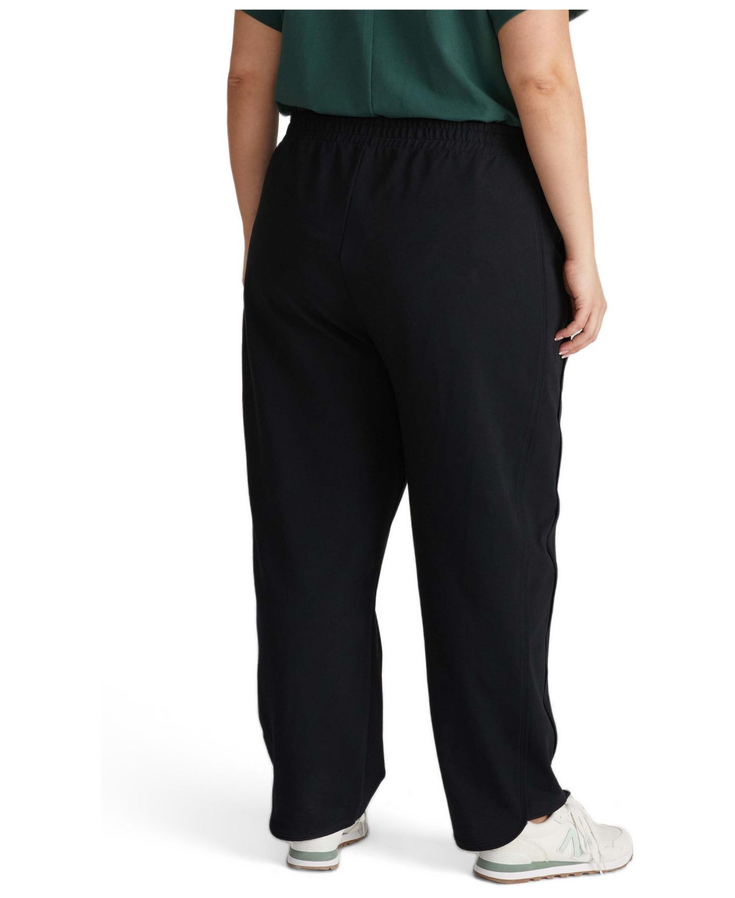 Женские брюки Universal Standard Plus Size Challenger Pull-On French Terry Straight-Leg, цвет: Чёрный — фото 2