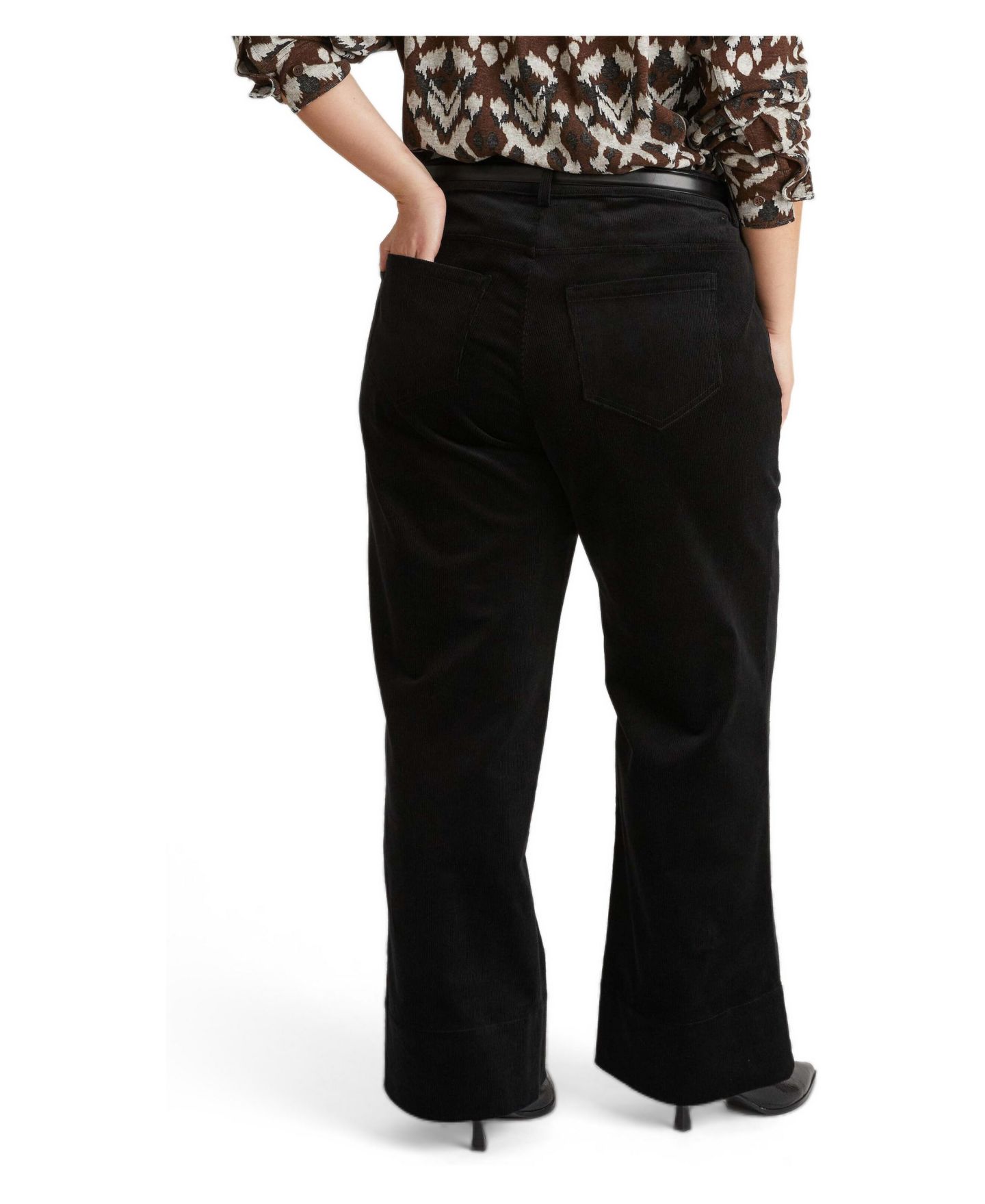 Женские брюки Universal Standard Claudia High-Rise Wide-Leg Corduroy, цвет: Чёрный — фото 2