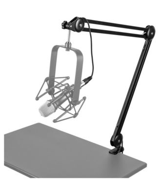 Broadcast Arm with Internal Springs & Integrated 10-Foot XLR Cable Microphone Boom Arm [Compatible with 5/8"-27 Mic Mount]