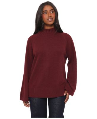 Women's Gillian Mock Neck Pointelle Oversized Sweater