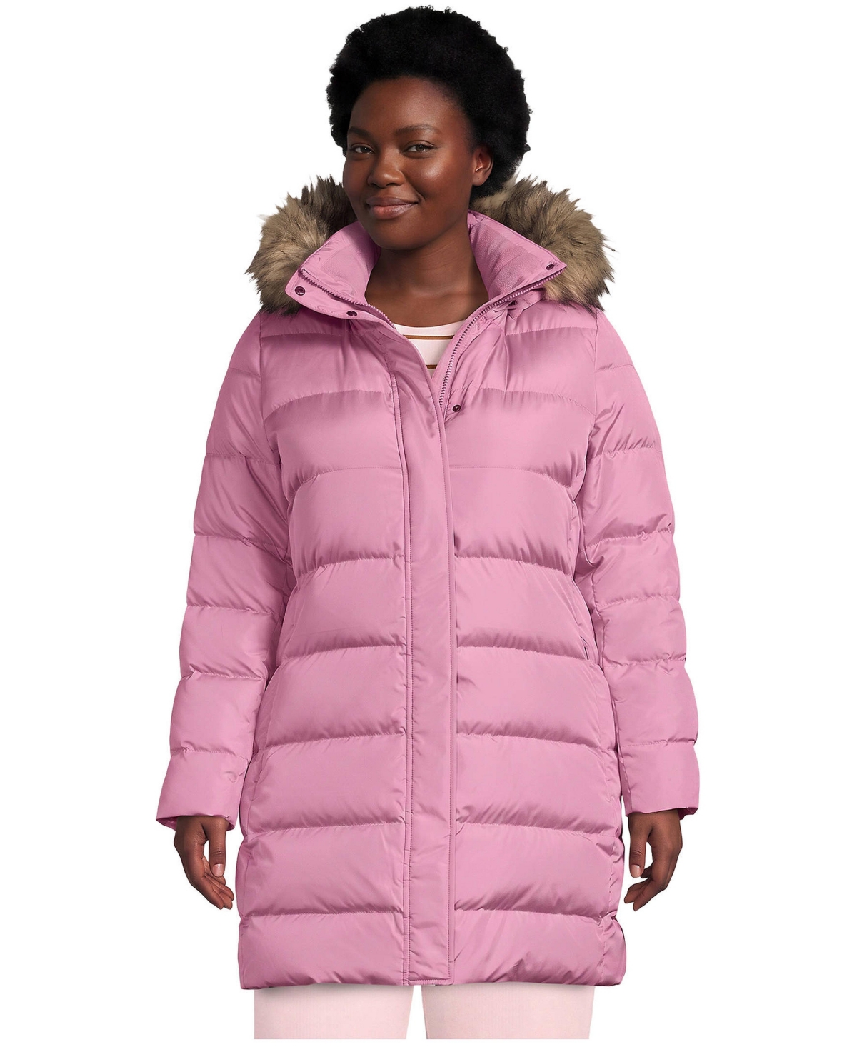Lands' End Plus Size Max 600 Down Puffer Coat - Mauve orchid
