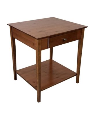 22" Tall Wood End Table with Drawer