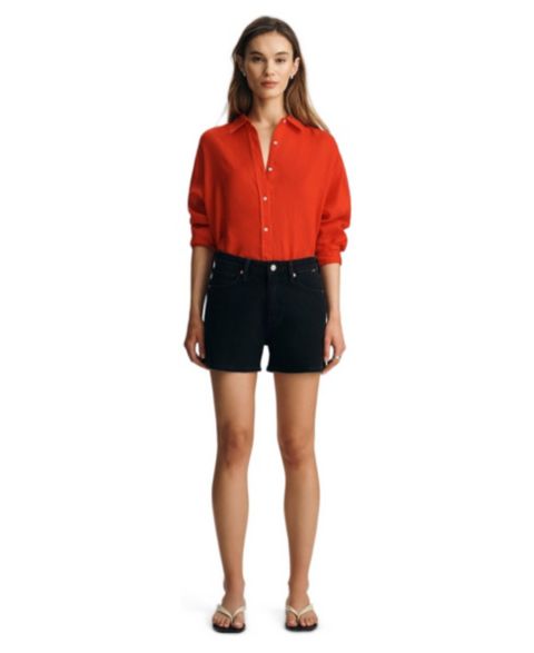 Женские шорты Mavi Jeans Heidi High-Rise Relaxed Denim, 3.5" Inseam, цвет: Чёрный синий