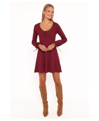 Women's Kaylee Scoop Neck Knit Long Sleeve Mini Dress
