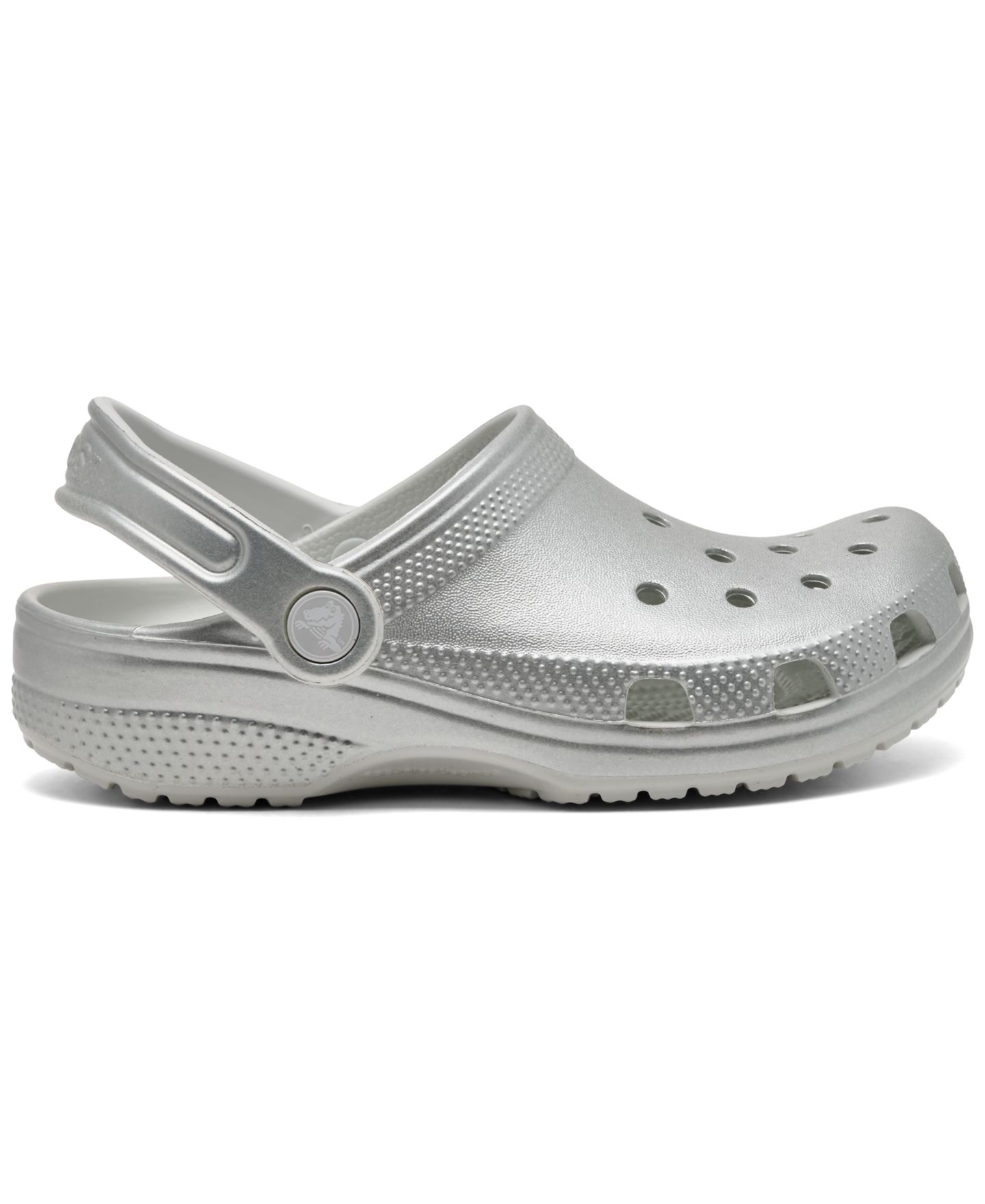 Детские сабо Crocs Tinted Metallic Classic, цвет: Серебряный — фото 2