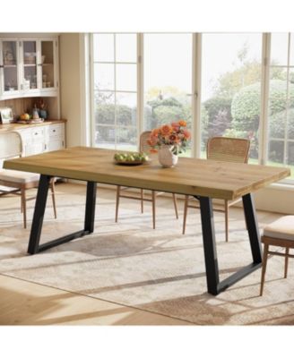 63" Solid Wood Dining Table for 4-6,Farmhouse Kitchen Table