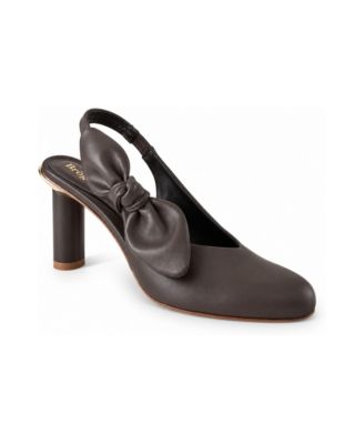 Women's Una Column-Heel Round-Toe Slingback Pumps