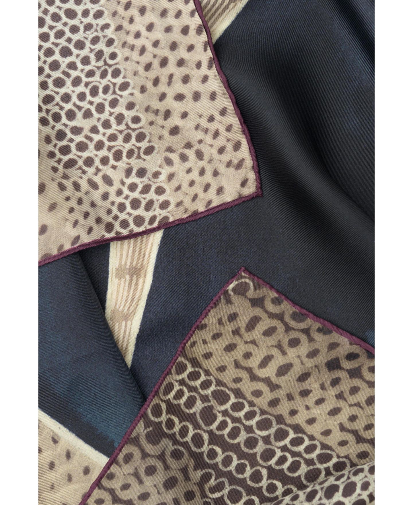 Женский шарф Elizabetta Calinda Silk Twill Square Hand-Rolled Hems, цвет: Коричневый — фото 3