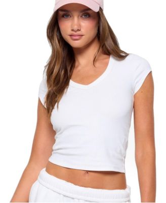 Women's Gillie Ribbed V Neck T Shirt