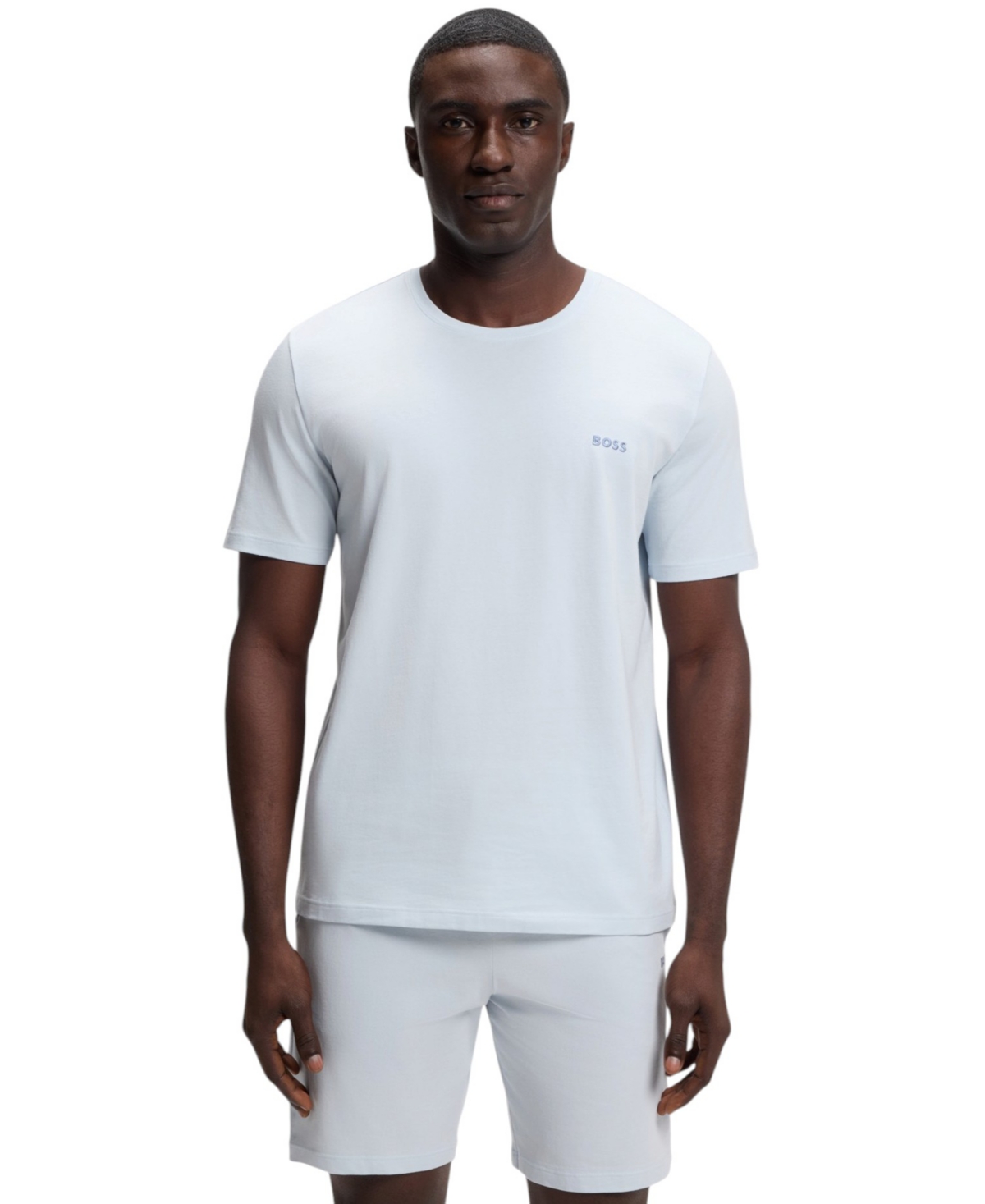 Boss by Hugo Boss Men's Mix & Match Crewneck Short-Sleeve Embroidered Logo T-Shirt - Blue