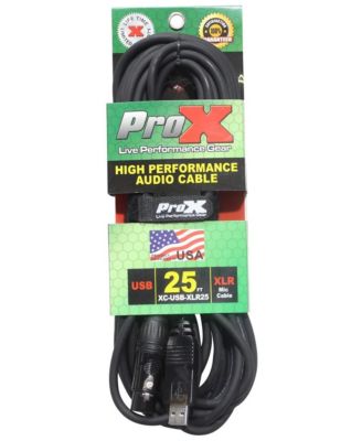 XLR-F to USB 20 AWG Audio Cable, 25 ft.