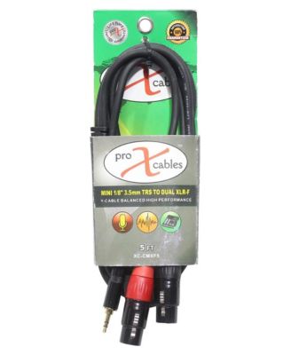 XC-CMXF5 5 Feet 1/8 Inch Mini TRS-M to Dual XLR-F Audio Y Cable